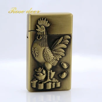 

chicken Luxury Compact Jet Butane Lighter Gasoline Lighter Inflated Gas Bullion Oil Lighter Grinding Wheel Bar Gold Brick Metal