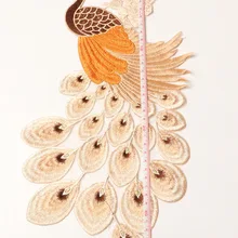 3D аппликация кружевная Вышивка хорошее качество вышивка вышитый Золотой Феникс Аппликация цветы павлин