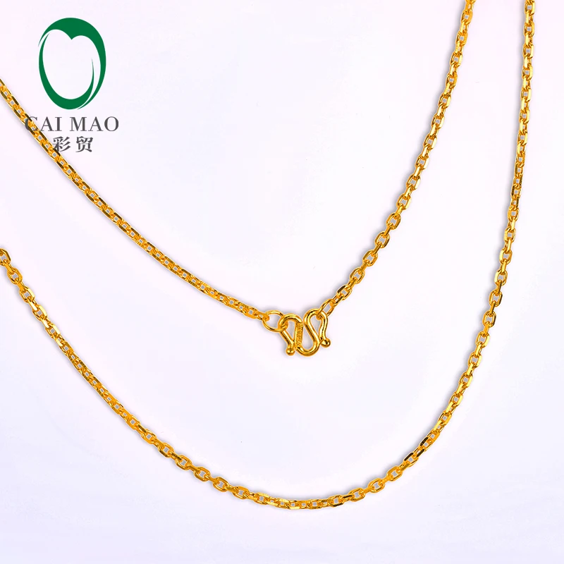 

CAIMAO 24K Pure 999 Gold Chain Design Womens Fine Engagement Exquisite Romantic Gift Trendy 45cm Length