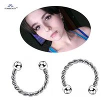 2 шт. 16G 6/8 мм Лидер продаж шариковая фальшивый нос кольцо для пирсинга перегородки носа кольца губной пирсинг губная серьга поддельный пирсинг Спираль пирсинг манжеты серьги ювелирные изделия из жемчуга