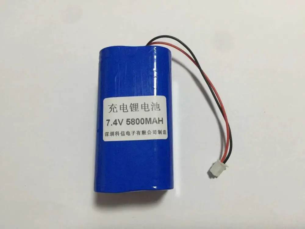 Оригинальные 18650 литиевая аккумуляторная батарея 5800MAH 7,4 V plug с двумя серии и две рыболовные Перезаряжаемые литий-ионный аккумулятор