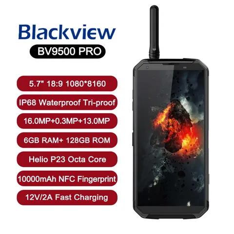 Global version Blackview BV9500 Pro 10000mAh IP68 Waterproof mobile phone Android 8 1 5 7 18 9 Smartphone 6GB 128GB MT6763T NFC
