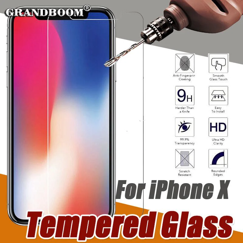 

10pcs Tempered Glass 9H Screen Protector Film For iPhone 11 Pro Max XS XR X 8 7 6 6S Plus 5 5S SE 2.5D Arc Edge High Clear