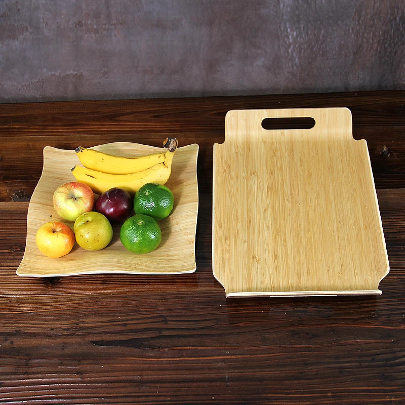 Creative Bamboo Fruit Tea Tray Natural Wood Serving Plates Multi Use