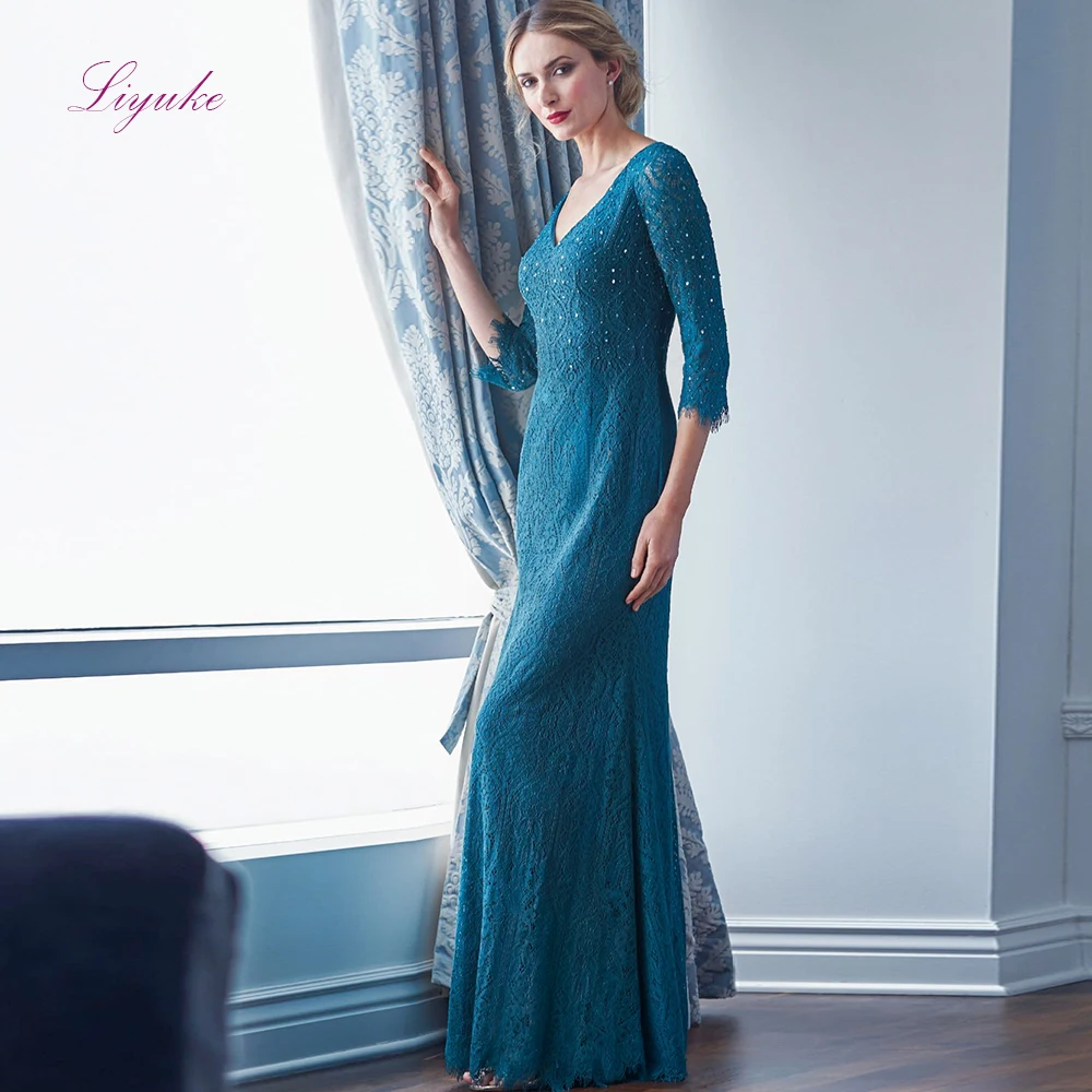Liyuke 2019 Moeder Van De Bruid Jurken Schede 3/4 Mouwen Lace Kralen Applicaties Plus Size Lange Elegante Moeder Jurken Wedding Liyuke 2019 Moeder Van De Bruid Jurken Schede 3/4 Mouwen Lace Kralen Applicaties Plus Size Lange Elegante Moeder Jurken Wedding