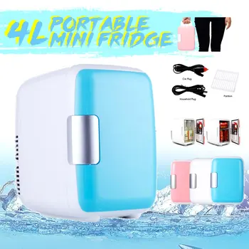 

4L Portable Mini Fridge Dual-use Cooler Warmer Auto Car Boat Home Office Freezer 220V-240V/12V Dormitory Cans Beer Cooler