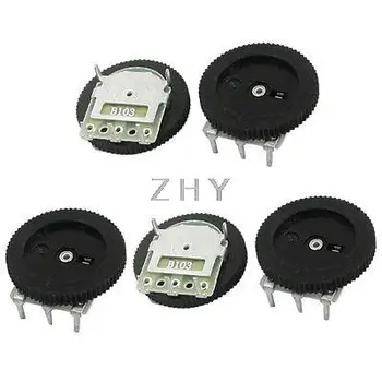 

5Pcs 16mmx2mm 10K ohm Stereo Radio Volume Control Wheel Potentiometer B103