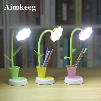 

Creative Flower Desk Lamp Led Eye Protection Table Light USB LED Reading Light Dimmable Study Table Lamp Bedroom Lamp