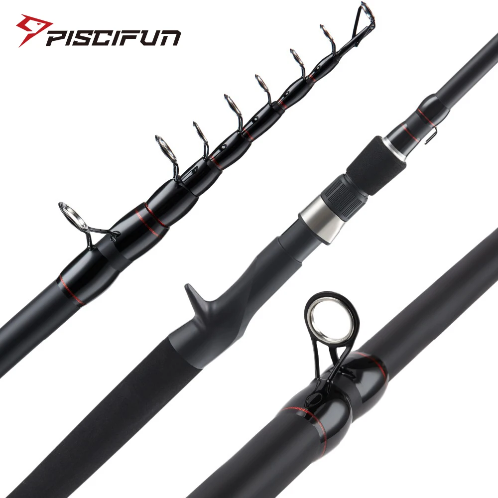 

Piscifun TRAVELLER Baitcasting Rod Portable Telescopic 24-ton Carbon Fishing Rod 2.1M 2.4M M MH Power Fishing Tackle 4-24g Lure