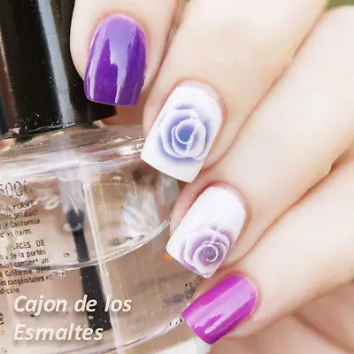 1sheet Nail Art Water Decals Nail Stickers Water Transfer Sticker Charming Fantastic Rose DIY Stickers Pattern #6395