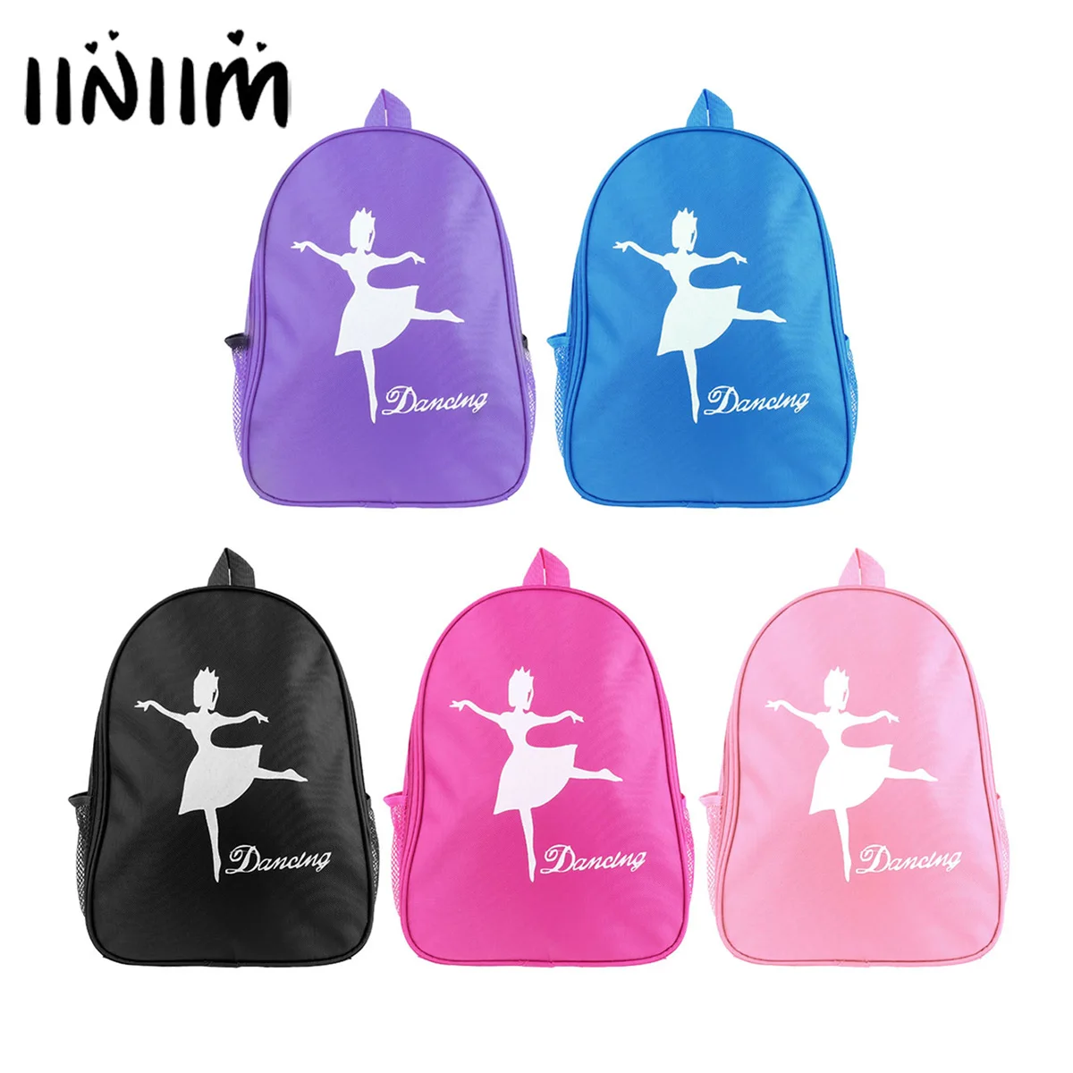 

iiniim Kids Girls Lovely Fashion Ballet Dance Bag Students School Backpack Ballet Dancing Girl Print Ballerina Shoulder Bag