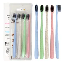 4 шт./упак. бамбукового древесного угля Зубная щётка Красота маленькой девочки антибактериальные Зубная щётка мягкие 4 цвета зубная щетка для ухода за полостью рта Зубная щётка