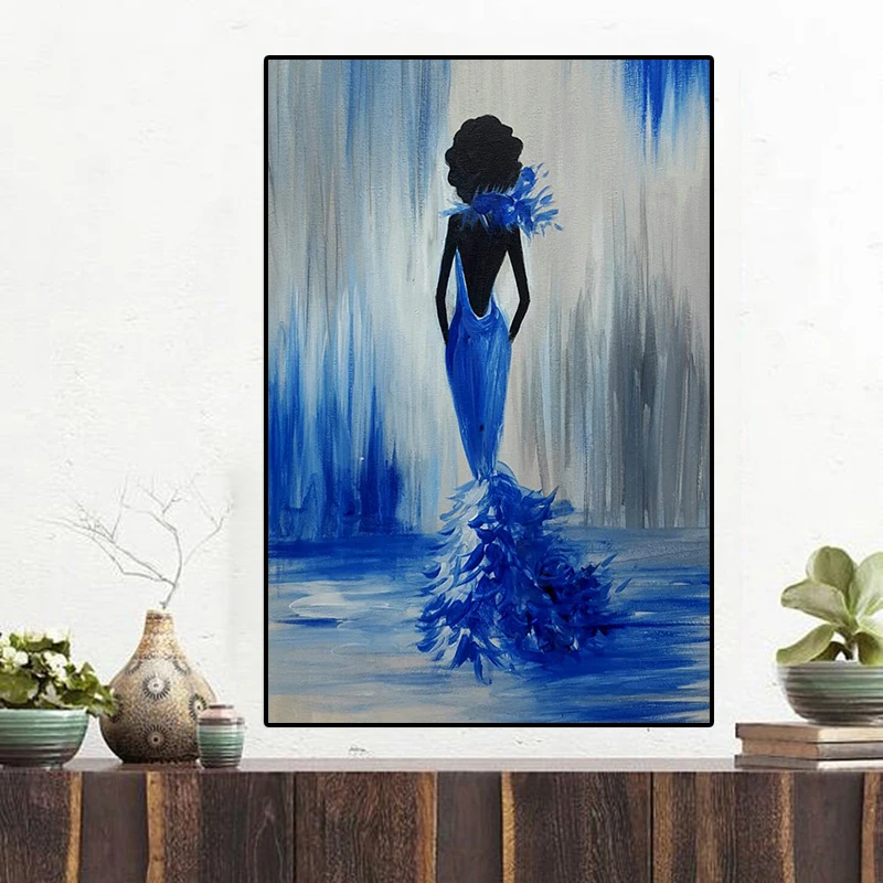 

Abstract Sexy Black African Nude Woman Oil Painting on Canvas Posters and Prints Scandinavian Wall Art Picture for living room