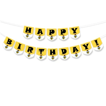 

Insects Bee Theme Honey Bee Banners Baby Shower Kids Birthday Children's Party Decorations Supplies Flag Decorations