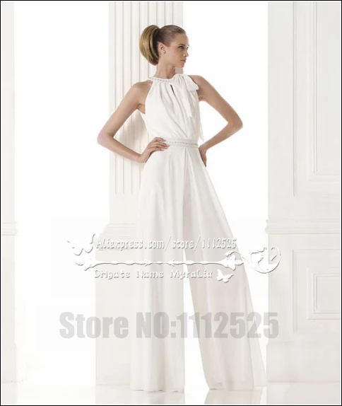 Aliexpress Com Awp 1005 Modern Bridal Dress Wedding Dresses Awp 1005 Modern Bridal Dress Wedding Dresses Pant Suits White Chiffon Jumpsuit