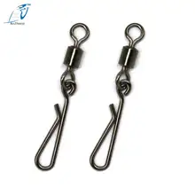 AZJ 200 шт./лот рыбы поворотный с подвесными рыболовные снасти Рыба Крючки Соединитель с защелкой прокатки Peche лодка плот стержень