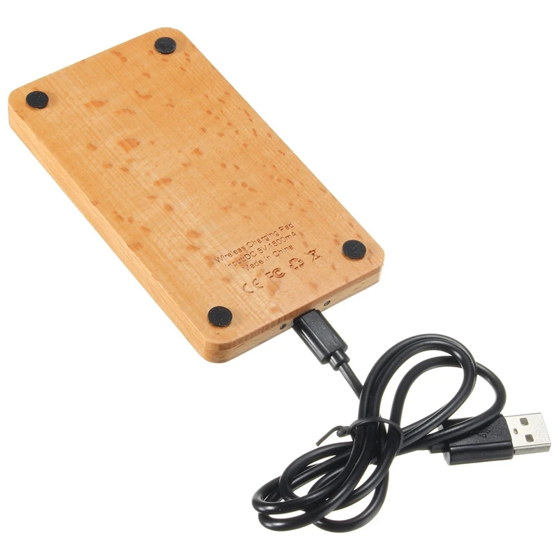Wooden Wireless Charging Plate Qi Wireless Power Charging Mini Charger