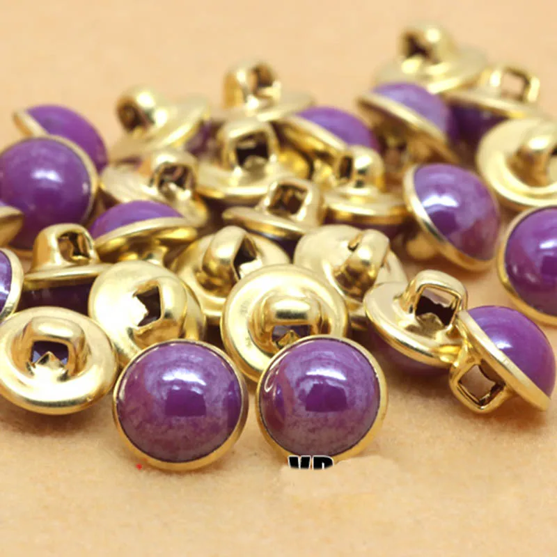 80 шт 10 мм пуговицы круглые глазные ягодицы декоративные пуговицы для шитья медные хвостовик носы для кукол и игрушек швейные пуговицы для одежды - Цвет: Purple