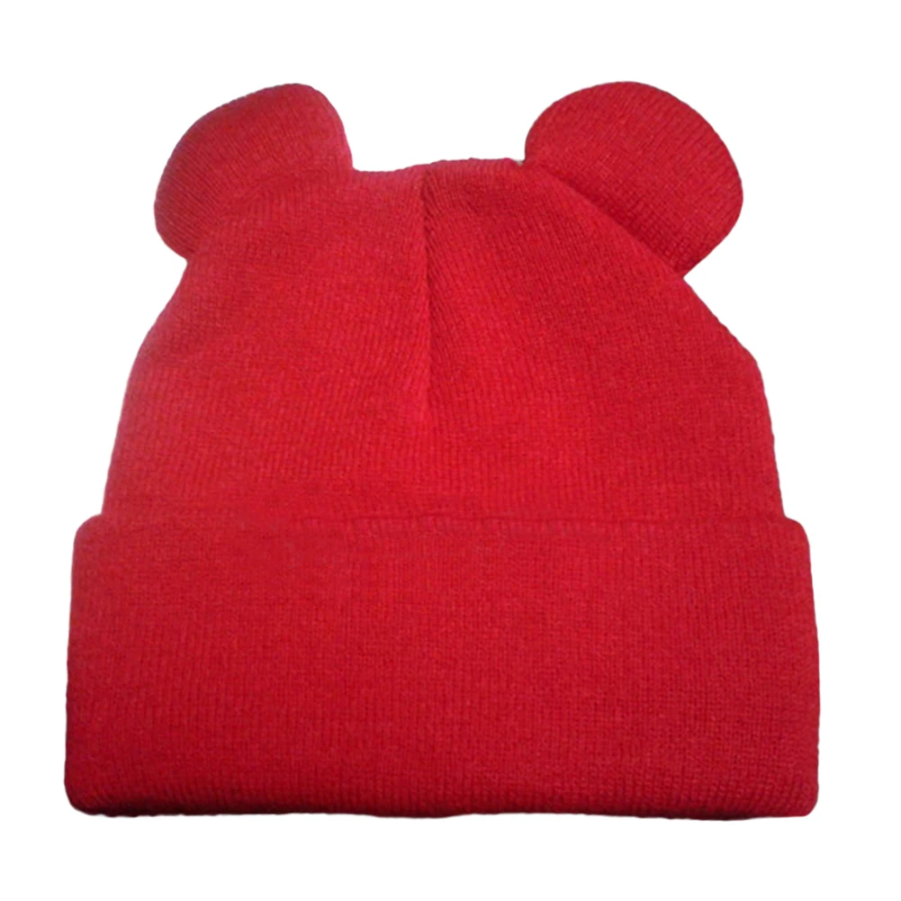

Autumn Hats 6 Colors New Fashion Winter Women's Cat's Ears Hat Knitted Fur Warm Woman Caps Beanies Skullies Casual Bonnet Gorros