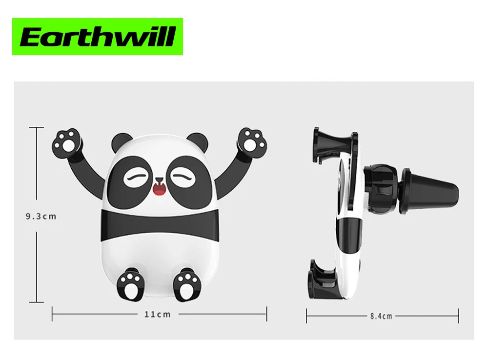 Скоба-держатель воздуха на выходе автоматический навигационный штатив панда мультфильм индукции ABS+ силикагель держатели для мобильных телефонов автомобильный стенд