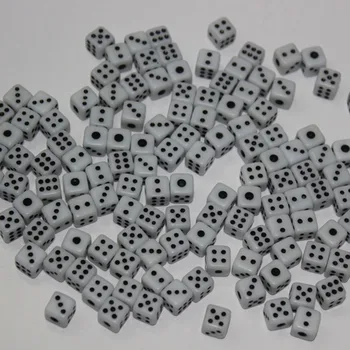 

50 Pieces 8mm Plastic White Gaming Dice Standard Six Sided Decider Birthday Parties Board Game Wholesale