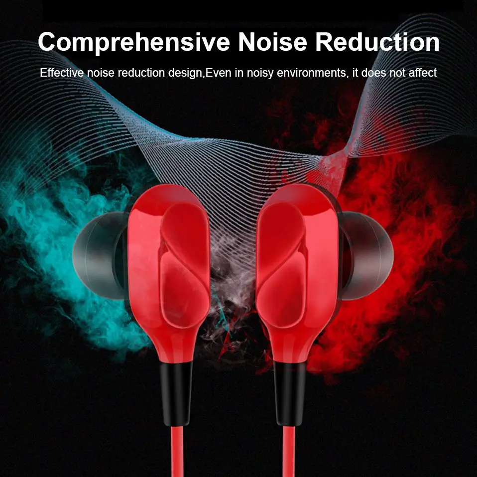 Dual Dynamic Earphone 3.5mm Wired Headphones with Mic Bass Sound Ear Phones for Computer MP3 Gaming Headset In Ear Earphone Wire (1)