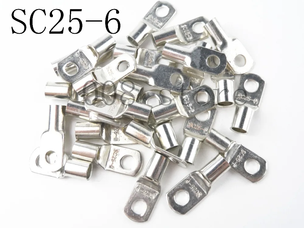 10/50/100 шт. кабельные наконечники SC 25 6|cable lug|copper cable lugtinned copper lugs |