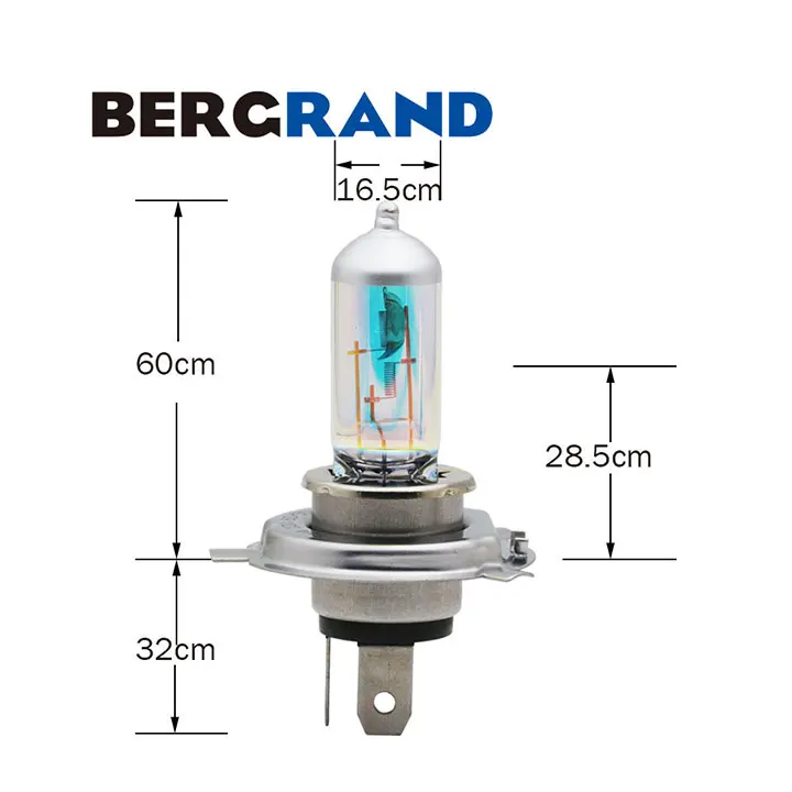 2 шт. H4 Радуга галогенная лампа синего цвета 12 V 60/55 W 3700-3800 к ксенон свет P43t фара жесткий стеклянная лампочка для автомобиля