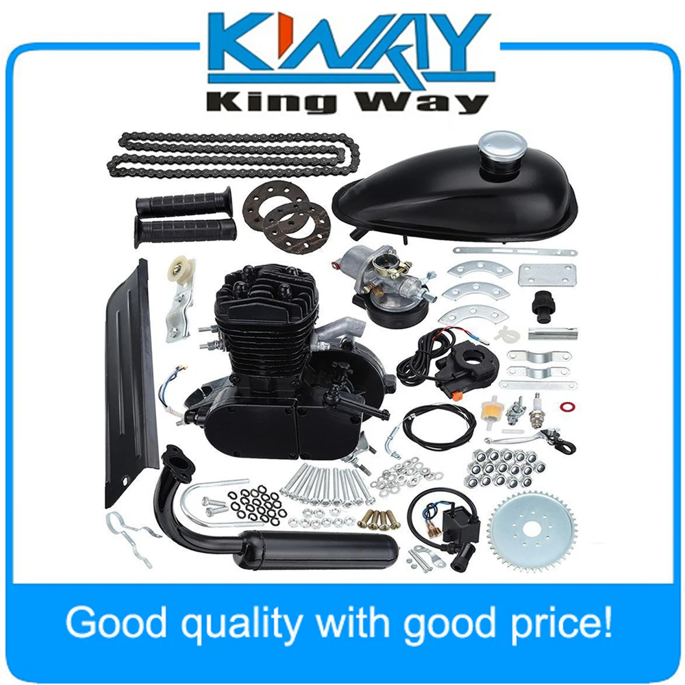 80cc Bike 2 Stroke Gas Engine Motor Kit DIY Motorized Bicycle Black