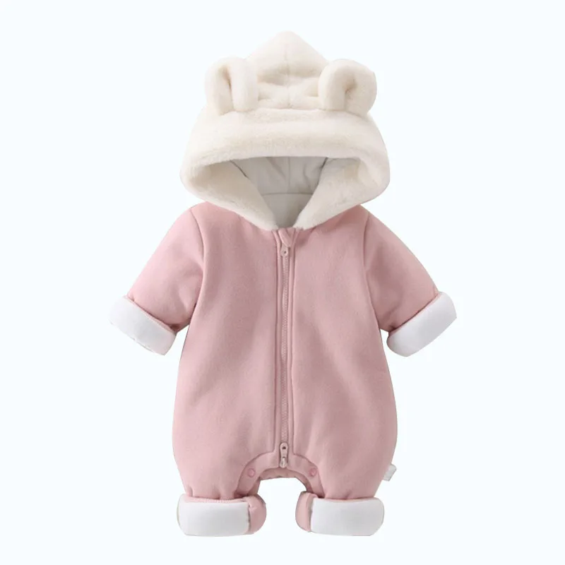 

2019 New Autumn Winter Baby Rompers 1 to 24M Kids Newborn Body suit Hooded Infant Cotton Jumpsuit Baby Boy Girl Clothing