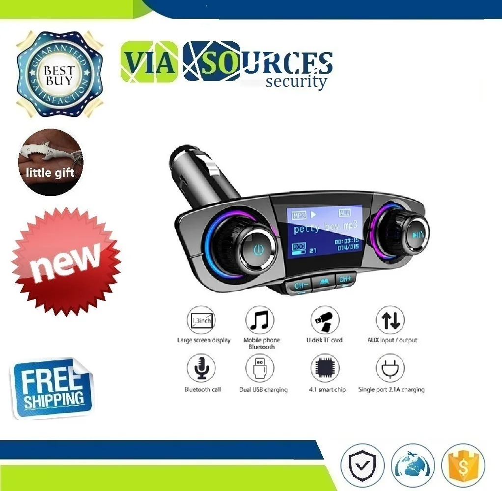 

Car MP3 Player FM Transmitter BT06 Bluetooth 4.0 MP3 Player Handsfree Bluetooth Car Kits Radio Audio Adapter 5V 2.1A