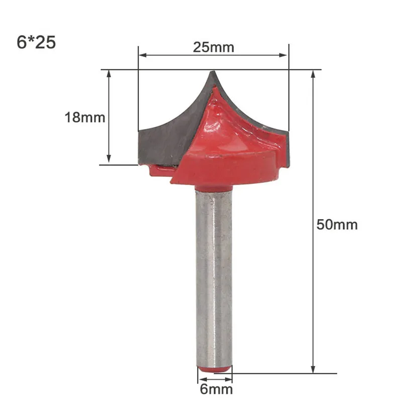1 шт., 6 мм хвостовик, инструменты с ЧПУ, твердосплавные круглые носовые биты, круглые концевые резаки, шейкер, фрезы, инструмент для деревообработки