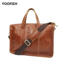 Классическая коричневая/кофейная Мужская сумка из натуральной кожи, деловая мужская сумка, портфель-сумка на плечо