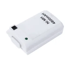 White 2-4H Gaming Time 4800mAh Rechargeable Battery and Charger Cable For Xbox 360 Wireless Gamepads Controller USB Cable