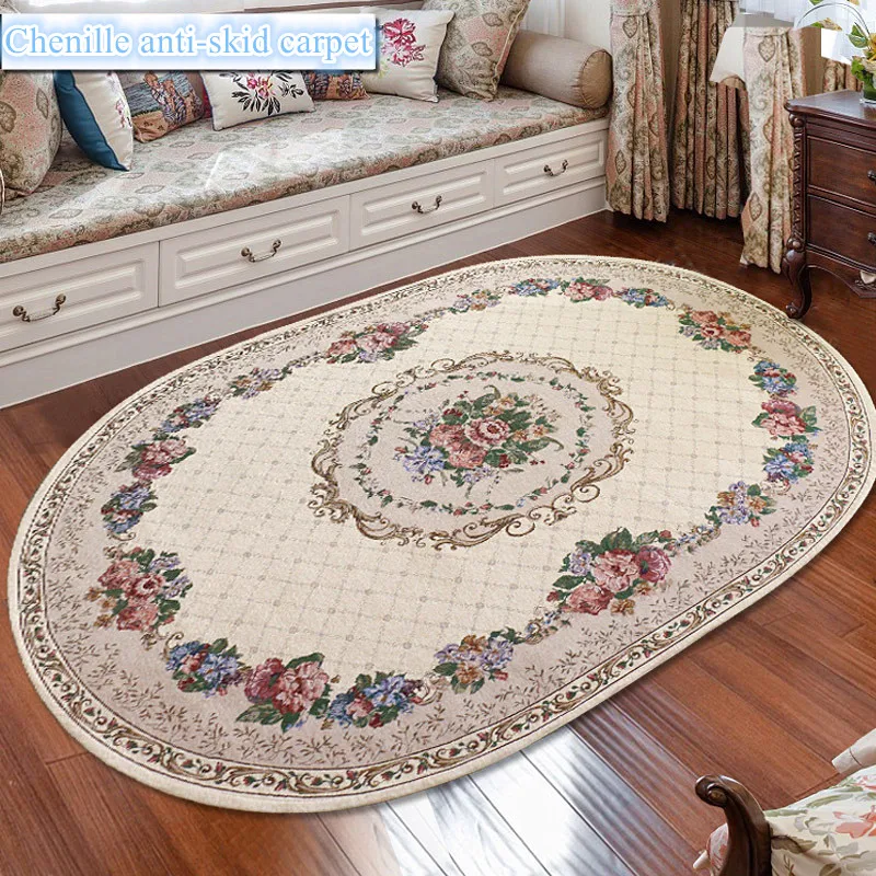 Oval Polyester Carpet 160X230cm Carpet Anti Skid Resistance Countryside Mat And Carpet For