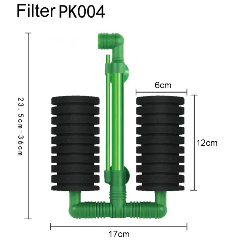 Зеленый фильтр для аквариума, воздушный скиммер с насосом, Биохимический Губчатый Фильтр для аквариума, био-фильтр, фильтр для аквариума - Цвет: PK004