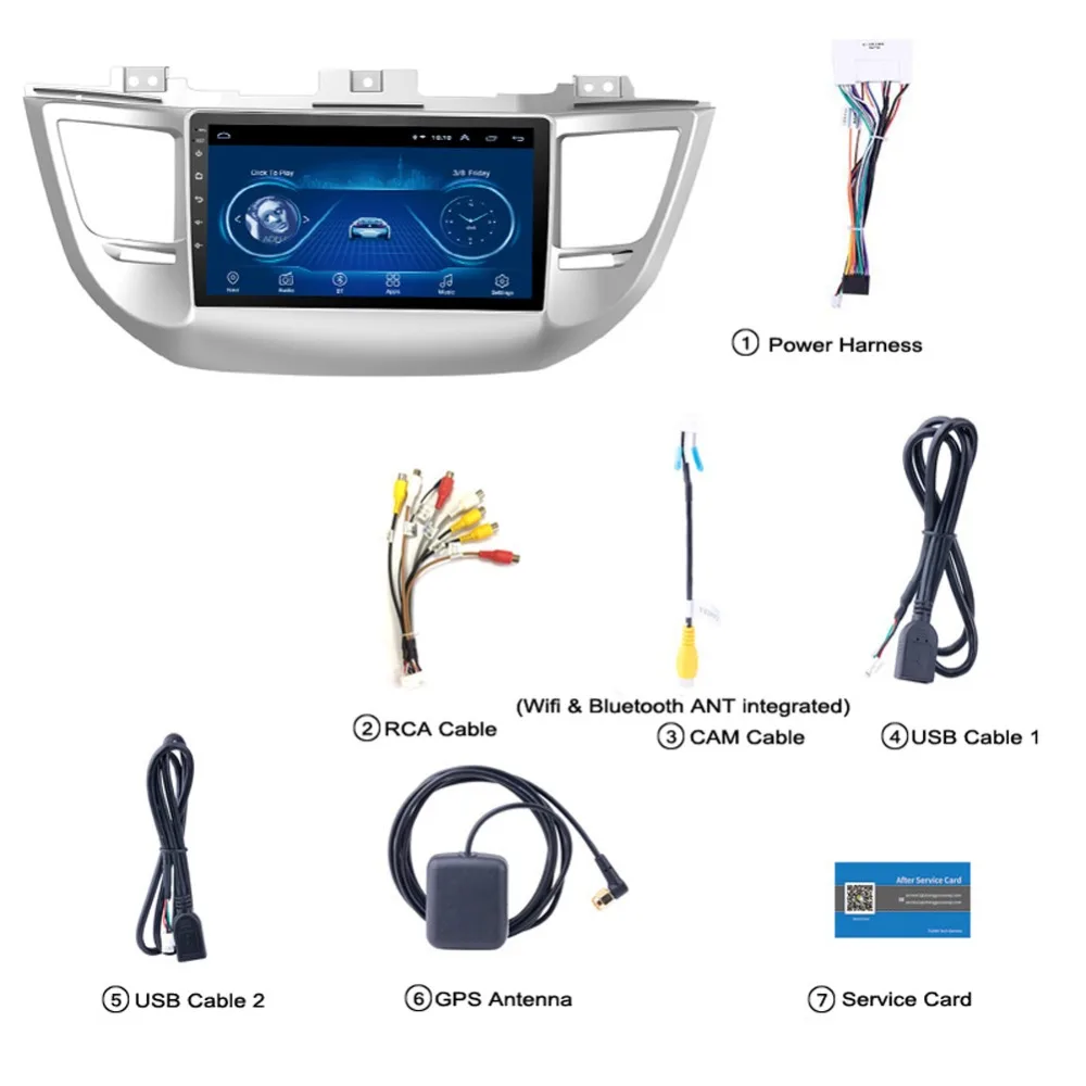 Clearance 9" Super Slim Touch Screen Android 8.1 radio GPS Navigation for Hyundai Tucson ix35 2015 2016 HU Stereo System with Bluetooth 1