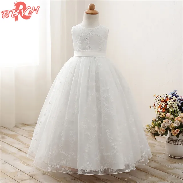 Summer Girl Party Dress Childrens Clothing 9 Years White Prom Gown Rustic Flower Wedding Summer Girl Party Dress Childrens Clothing 9 Years White Prom Gown Rustic Flower Wedding