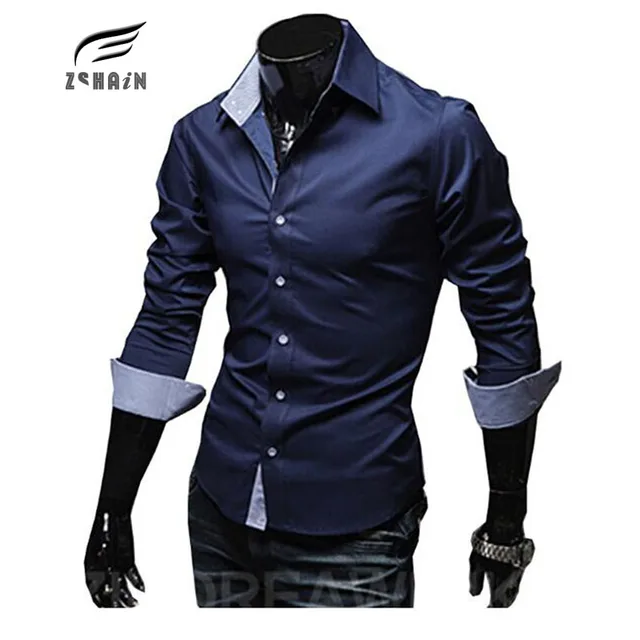 Camisa de los hombres 2017 Nueva Moda Slim Fit Camisa Para