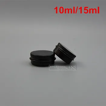 

100 x 10ml/15ml Black Aluminium Tins/pots/jars with screw lid- cosmetics, crafts, Lip Balms