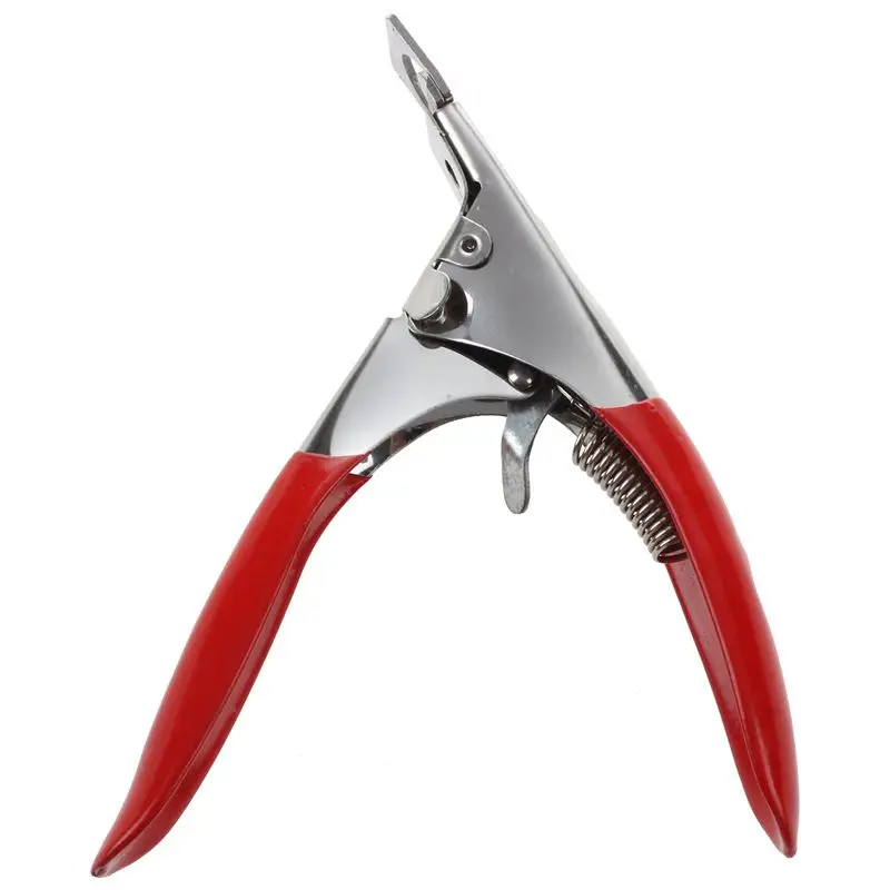 Red Red Acrylic UV Gel False Nail Art Tips Edge Cutter Clipper Manicure Tool Pedicure Care - Color: Red
