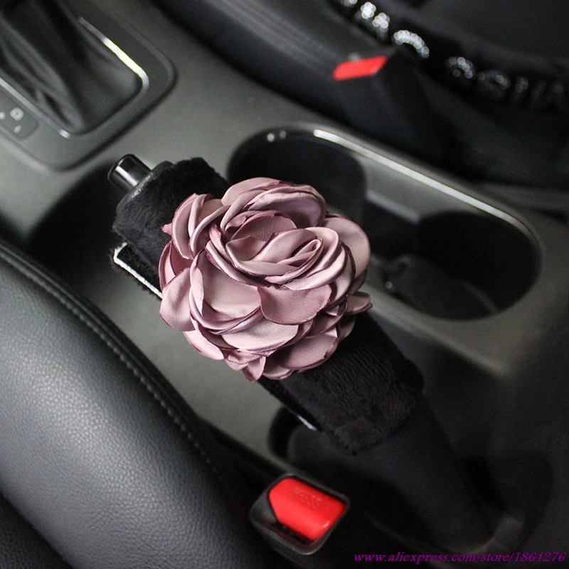 Ladycrystal мягкий бархатный розовый чехол для ручного тормоза для женщин и девушек, Стильный автомобильный рычаг переключения передач - Название цвета: Pink Handbrake Cover