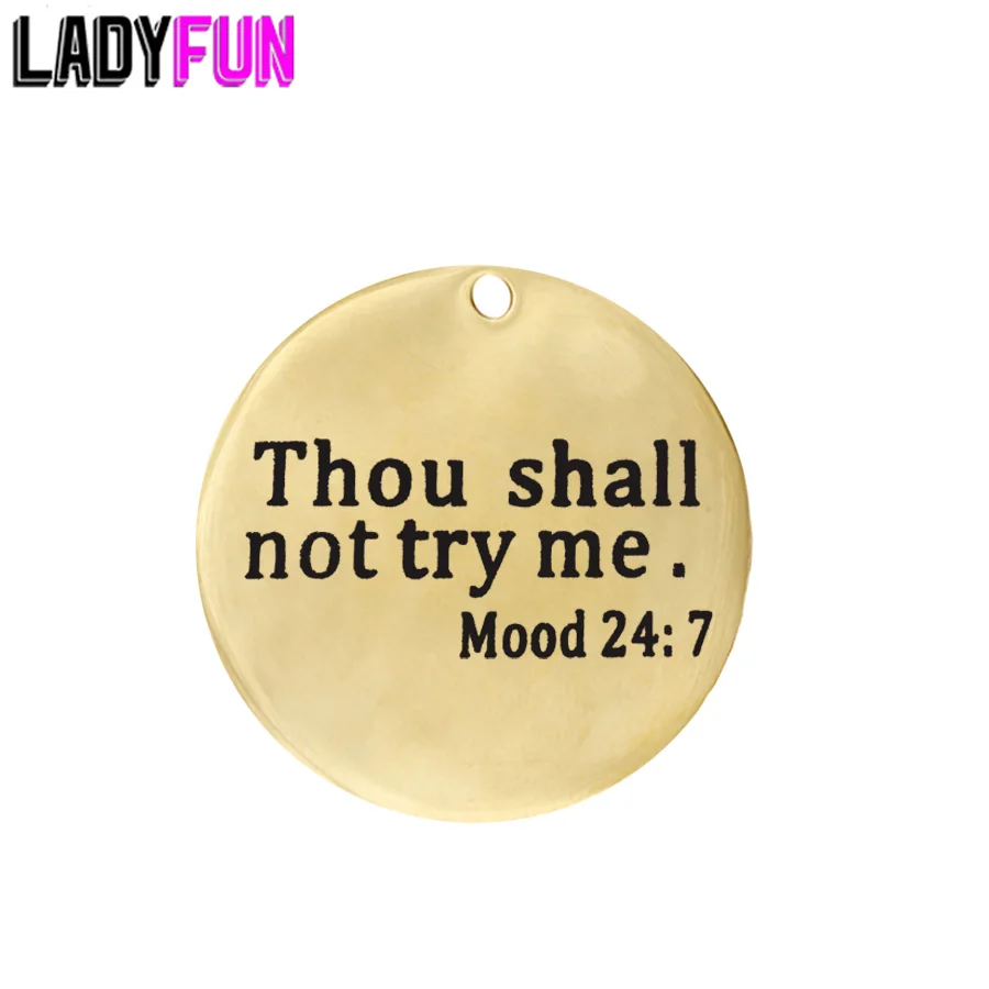 

Customizable Stainless Steel Religious Charms Thou Shall Not Try Me Pendant Charm Personalized Funny Women Mom Ladies Boss Gift