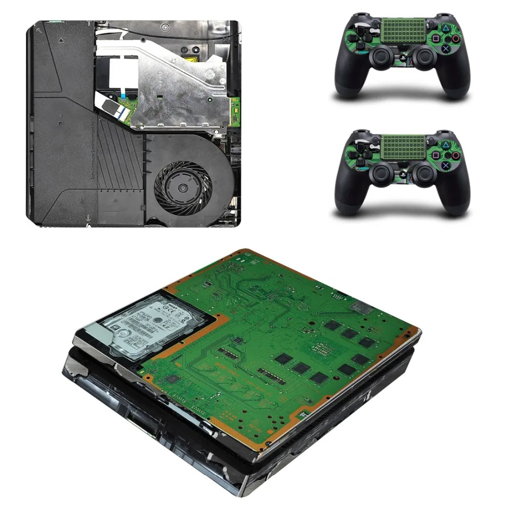 

PS4 Slim Skin PS 4 Slim Stickers Play station 4 Slim Vinyl Decals Sticker for PlayStation4 Slim Console and Two Controller