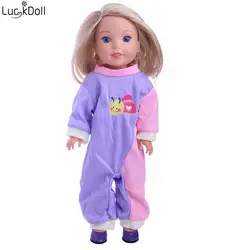 Luckdoll маленькая Пчелка узор кукла цельная Пижама подходит 14,5 дюймов американская кукла WellieWishers, детский подарок кукла аксессуары