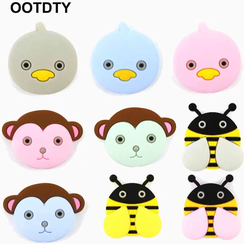 

Silicone Beads Cute Monkey Duck Bee DIY Teething Teether Cartoon Pain Relief Necklace Baby Pacifier Newborn Food Grade Toys Chew