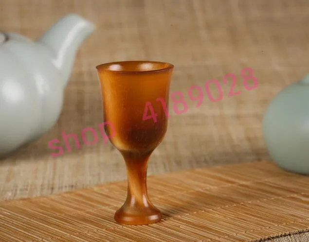 

Natural ox horn, goblet / goblet, natural material handicraft
