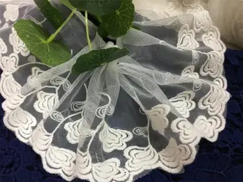

White mesh lace Cotton mesh embroidery lace accessories 12 cm wide
