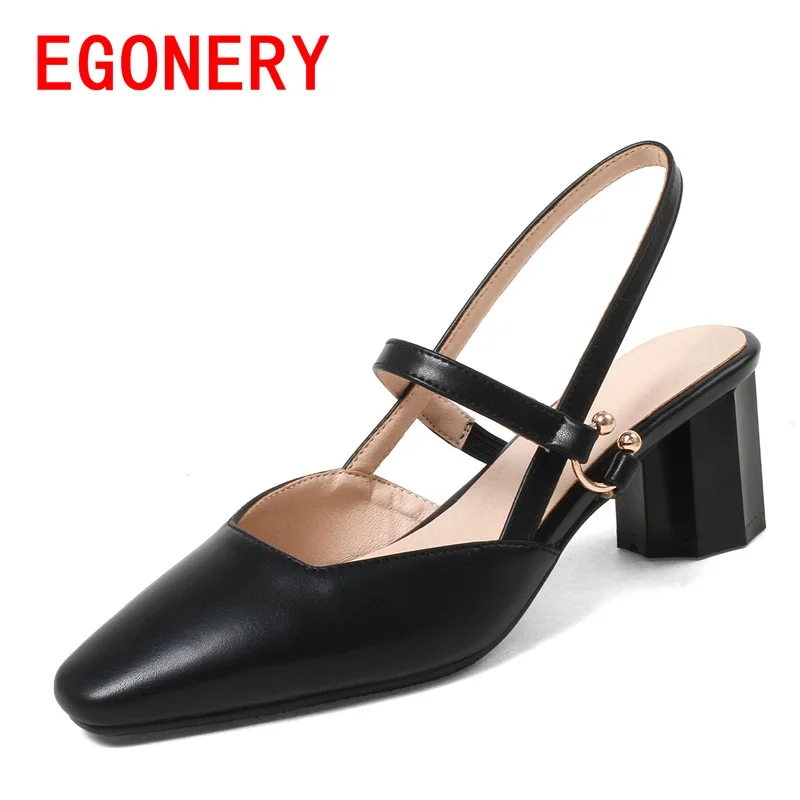 

EGONERY women new sandals summer sandals women 2018 casual heels height 6 cm strange style shoes three color sandals