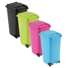 1 pcs Mini Wheelie Bin Desk Tidy Office Desktop Stationery Organiser Pen Pencil Holder 4 Colors Drop Shipping